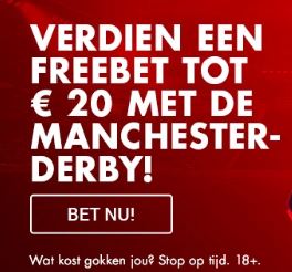 Verdien een freebet tot € 20 met de Manchester-derby!