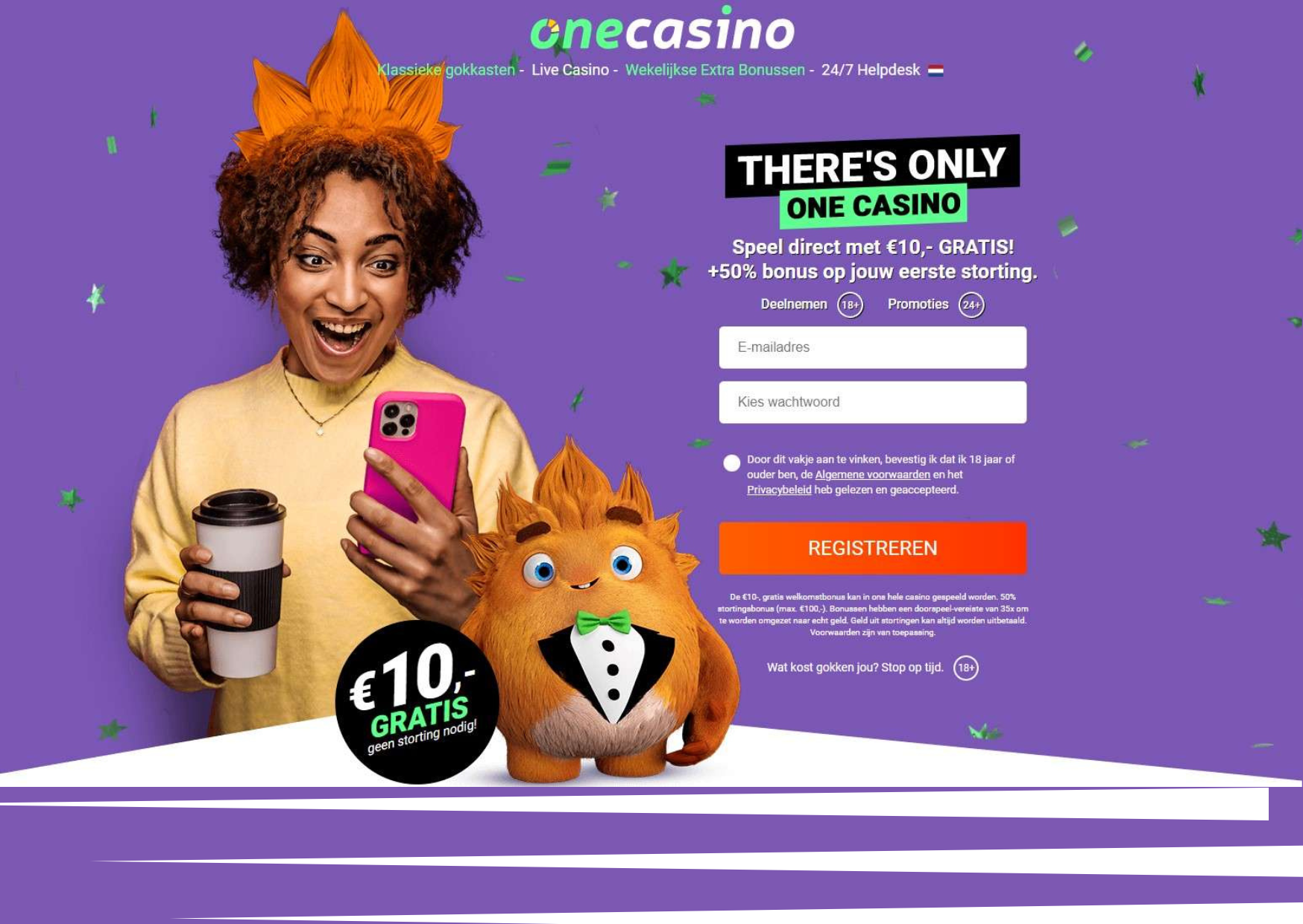 Welkomstbonus in Onecasino