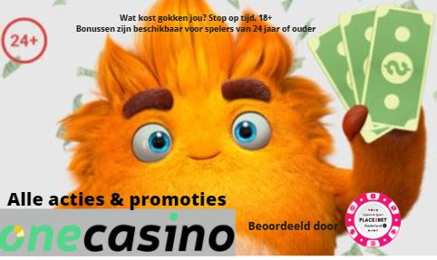 Alle acties en promoties van onecasino.nl