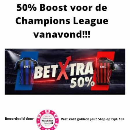 50% boost op de returnwedstrijd tussen Inter en AC Milan vanavond!