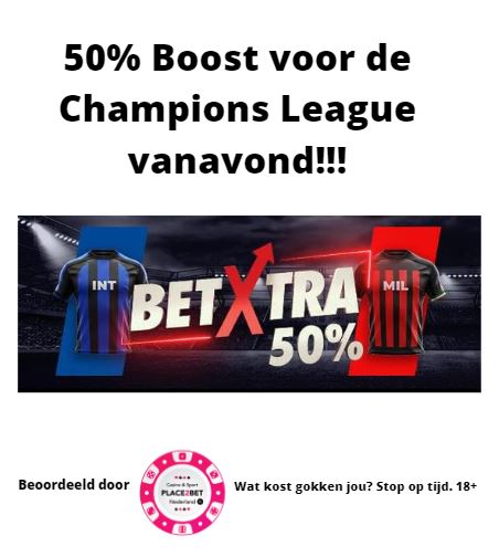 50% boost op de returnwedstrijd tussen Inter en AC Milan vanavond!