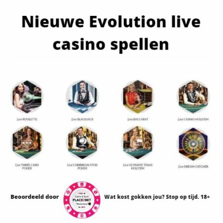 Nieuwe live casinospellen van Evolution op komst in 2023